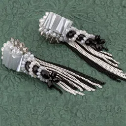 Designs By Jewels Galaxy Black & White Contemporary Drop Earrings-image-82