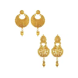 DIVASTRI Set Of 2 Gold-Plated Crescent Shaped Chandbalis-10
