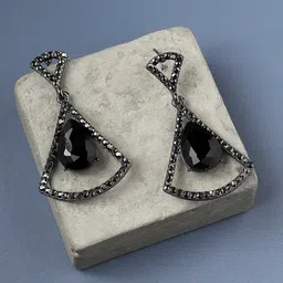 SOHI Silver-Plated Contemporary Drop Earrings-46