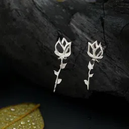 House of Aadyaa 925 Sterling Silver Floral Shaped Studs-image-46
