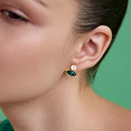 AIKA BY MINUTIAE Gold-Plated Oval Studs Earrings-24