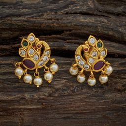 Kushal's Fashion Jewellery Gold-Plated Peacock Shaped Studs Earrings-image-96