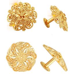 Vighnaharta Set Of 2 Gold-Plated Floral Stud Earrings-18