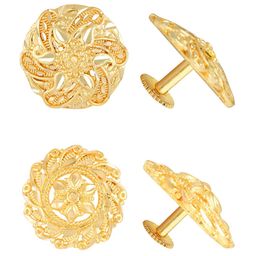 Vighnaharta Set Of 2 Gold-Plated Floral Stud Earrings-84