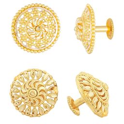 Vighnaharta Gold-Toned Floral Studs Earrings-image-20
