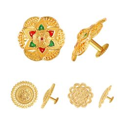 Vighnaharta Gold-Toned Floral Studs Earrings-image-66