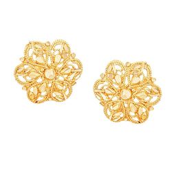 Vighnaharta Set Of 6 Gold Plated Floral Studs Earrings-138