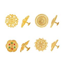 Vighnaharta Gold-Toned Floral Studs Earrings-image-68