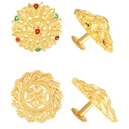 Vighnaharta Gold-Pleated Floral Studs Earrings-picture-54
