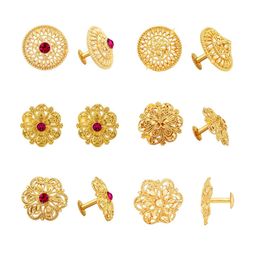 Vighnaharta Set of 6 Gold-Plated  Cubic Zirconia-Studded Studs Earrings-26