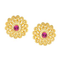 Vighnaharta Set Of 6 Gold-Plated Floral Studs-139