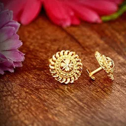 Vighnaharta Set Of 6 Gold-Plated Floral Studs Earrings-image-26
