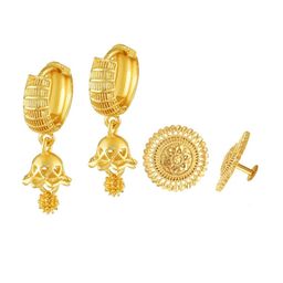 Vighnaharta Gold-Plated Floral Hoop Earrings-image-70