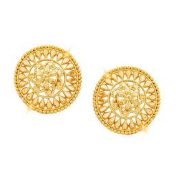 Vighnaharta Gold-Plated Floral Studs Earrings-image-9