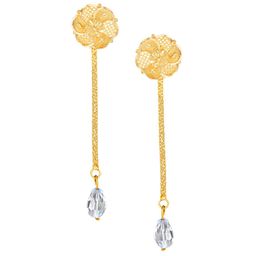 Vighnaharta Gold-Plated Removable Chain Drop Studs Earrings-78