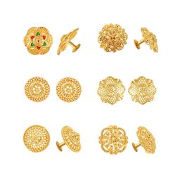 Vighnaharta Gold-Toned Floral Studs Earrings-51
