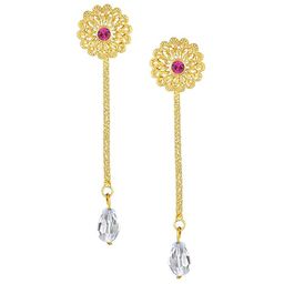 Vighnaharta Set Of 2 Gold Plated Drop Earrings-11