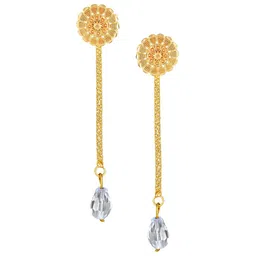Vighnaharta Gold Plated Floral Drop Earrings-image-92