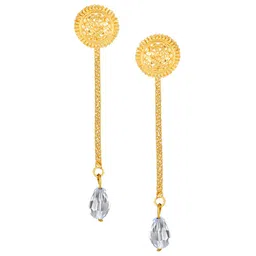 Vighnaharta Gold-Plated Floral Drop Earrings-image-55