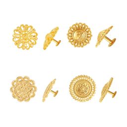 Vighnaharta Gold-Toned Floral Studs Earrings-53