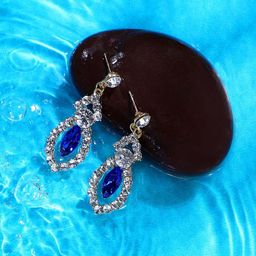 SOHI Silver Plated Designer Stone Party Drop Earrings-67