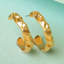 Bohey by KARATCART Gold Plated Contemporary Half Hoop Earrings-40
