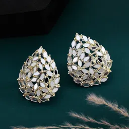 ATIBELLE Gold Plated Contemporary Studs Earrings-56