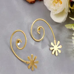 UNIVERSITY TRENDZ Gold-Plated Anti-Tarnish Waterproof Contemporary Drop Earrings-17