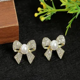 UNIVERSITY TRENDZ Gold-Plated Contemporary Studs Earrings-79