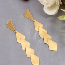 UNIVERSITY TRENDZ Gold-Plated Anti-Tarnish Waterproof Contemporary Drop Earrings-26