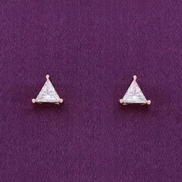 KAI JEWEL 92.5 Sterling Silver Rhodium-Plated Triangular Studs Earrings-image-28