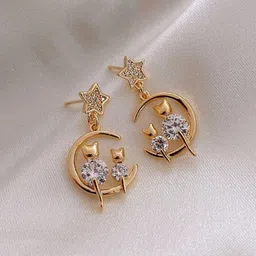 EL REGALO Gold-Plated Star Shaped Drop Earrings-47