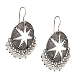 EL REGALO Silver-Plated Contemporary Drop Earrings-21