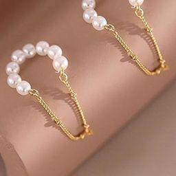 EL REGALO Gold-Plated Alloy Contemporary Artificial Beads Stud Earrings-10