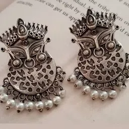 EL REGALO Silver-Plated Contemporary Drop Earrings-23