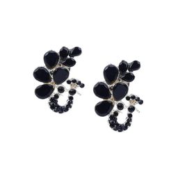 DEGHLAM Silver-Plated Artificial Stones Studded Contemporary Studs Earrings-36