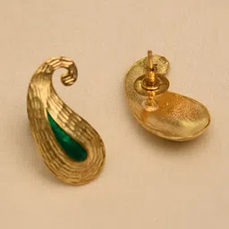 JAYPORE Gold-Plated Paisley Shaped Studs-picture-31