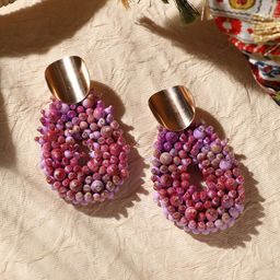 SOHI Silver-Plated Contemporary Drop Earrings-33