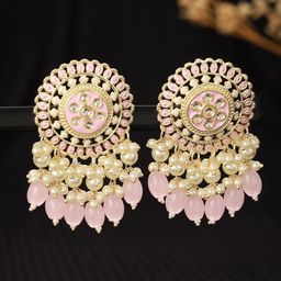 Jazz and Sizzle Gold-Plated Contemporary Drop Earrings-21