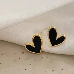 KRYSTALZ 92.5 Stainless Steel Gold-Plated Heart Shaped Studs Earrings-13
