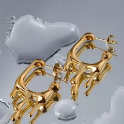 KRYSTALZ Gold-Plated Stainless Steel Studs Earrings-57
