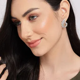 SOHI Silver-Plated Contemporary Studs Earrings-42