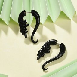SOHI Black Contemporary Studs Earrings-18