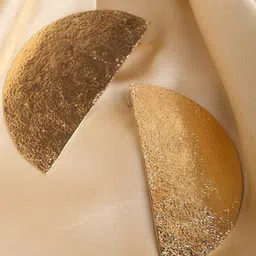 XPNSV Gold Plated Crescent Shaped Drop Earrings-image-29