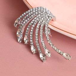 SOHI Silver-Plated Contemporary Studs Earrings-17