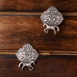 VENI Silver-Plated Contemporary Oxidised Studs Earrings-17