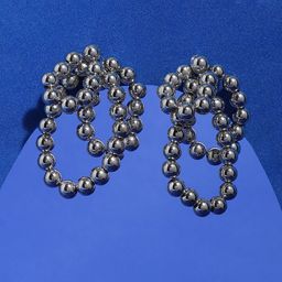 SOHI Silver-Plated Contemporary Drop Earrings-40