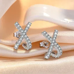 Jewels Galaxy Silver-Plated Contemporary Studs Earrings-image-73