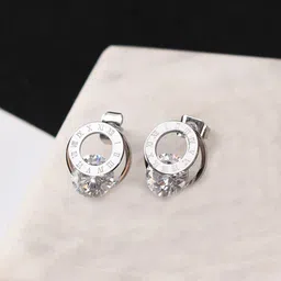 Jewels Galaxy Silver-Plated Contemporary Studs Earrings-8