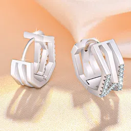 Jewels Galaxy Silver Plated American Diamond Studded Studs Earrings-image-35